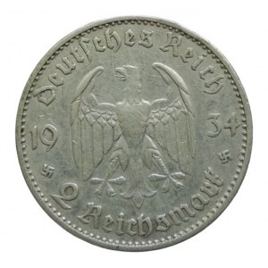 NĚMECKO III. ŘÍŠE, 2 Marka 1934 E věž s datem J.356