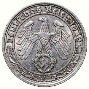 NĚMECKO III. ŘÍŠE, 50 pfennig 1939 A