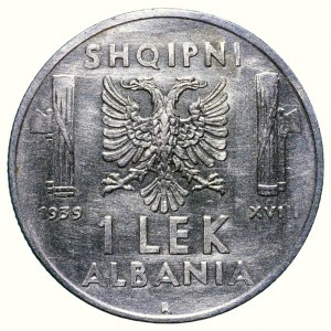 Albania, Italian occupation 1939 - 1943, 1 lek 1939