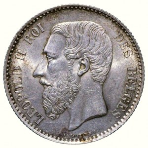 Belgium, Leopold II. 1865 - 1909, 1 franc 1886