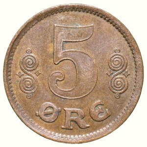 Dánsko, Christian X. 1912-1947, 5 ore 1916