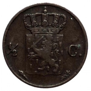 Holandsko, Vilém I. 1815-1840, 1/2 cent 1837