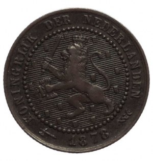 Netherlands, William III, 1 cent 1878