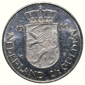 Holandsko, William III.1849-1890, 2½ guldenov 1980