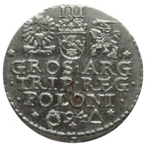Poľsko, Žigmund III. Vasa 1587-1632, III groschen 1594 Malbork