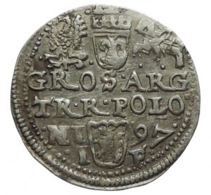 Polska, Zygmunt III. Waza 1587-1632, III grosz 1597 IF Olkusz
