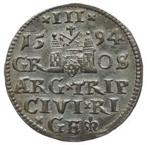 Pologne-Riga, Sigismond III. Vasa 1587-1632, III groschen 1594