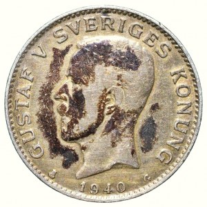 Švédsko, Gustaf V. 1910-1942, 1 koruna 1940