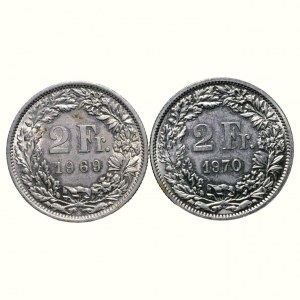 Švajčiarsko, 2 franky 1969