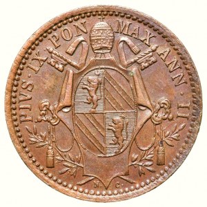 Vatikán - Papežský stát, Pius IX. 1846 - 1878, ½ baiocco 1848 B