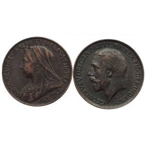 Velká Británie, Viktorie a Jiří V., farthing 1900