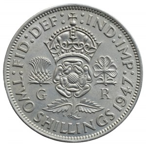 Great Britain, George VI. 1936-1952, 2 schilling 1947