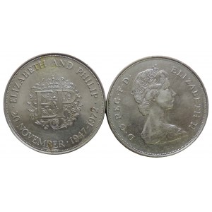 Velká Británie, Alžběta II. 1952-2023, 25. výročí svatby s Filipem 1947-1972 + svatba Karla III. s Dianou 1981 2ks