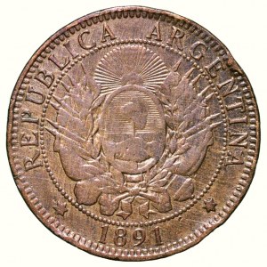 Argentina, Dos centavos 1891
