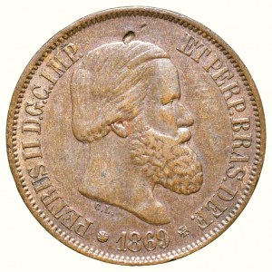 Brazílie, Pedro II. 1831-1889, 20 Réis 1869