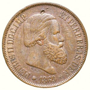 Brazil, Pedro II. 1831-1889, 20 Réis 1869