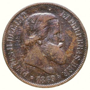 Brazílie, Pedro II. 1831-1889, 20 Reis 1869