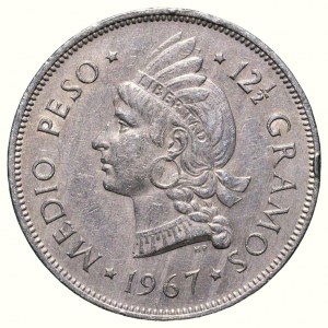 Dominican Republic, 1/2 peso 1967