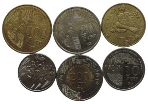 Francouzská Polynesie a Nová Kaledonie, Sada oběžných mincí nové společné měny