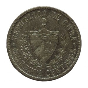 Kuba, 40 centavos 1915 Ag 900