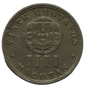 Portuguese Angola, IIII macutas = vinte centavos 1927