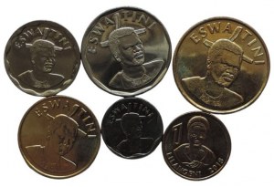 Swasiland, Satz Umlaufmünzen mit dem neuen Namen des Landes Eswatani Stück
