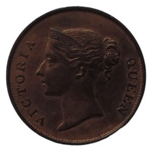 Východoindická společnost, Viktorie, 1 cent 1845 Cu patina R