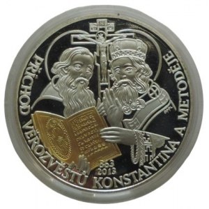 Medaile 1150 let sv. Cyrila a Metoděje Bz 45mm plátováno Ag+Au