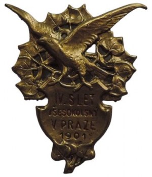 Sokol badge of the 4th Sokol meeting Prague 1901