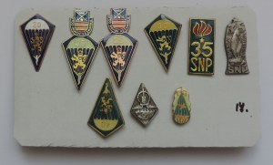 Badges from regular meetings of members of the 2nd Czechoslovak Paratroopers Brigade in the framework of the celebrations of the SNP