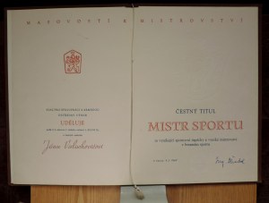 Decree for the award of the title Master of Sport