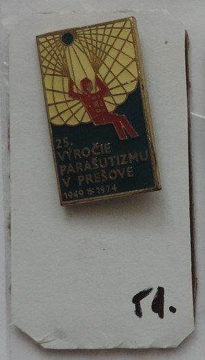25th anniversary of the foundation of parachuting in Prešov 1949-1974
