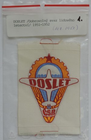 Patch of paratroopers of the DOSLET Defence Organisation in 1951 - 1952 - rare