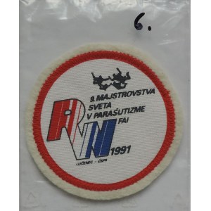 Nášivka k 9. MS v parašutismu RW v Lučenci 1991