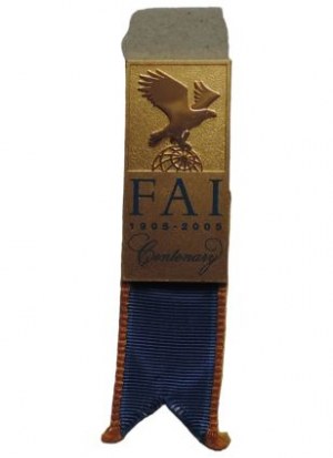 Jubilee badge for the 100th anniversary of the International Aeronautical Federation FAI 1905 - 2005 - small edition