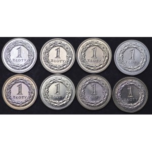 Polen, 1 Zloty - Satz von 8 Stück