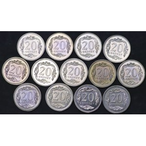 Poland, 20 pennies - set of 13 pieces