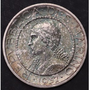 Italy, 5 lira 1937