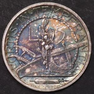 Italy, 5 lira 1937