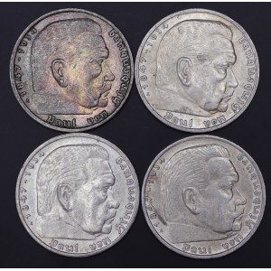 Niemcy, 5 marek - zestaw 4 sztuk