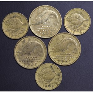 Poland, Free City of Gdansk, set of 6 pieces
