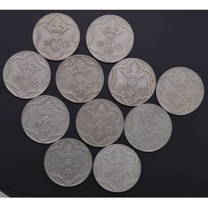 Polonia, Città libera di Danzica, 10 fenges - set di 11 pezzi