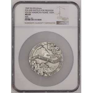 Medal 25 years of Fighting Poland 1944-1969, silver - a rare medal with a high note