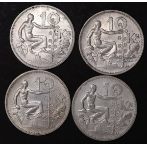 Czechoslovakia, 10 crowns 1931/1932 - set of 4 pieces