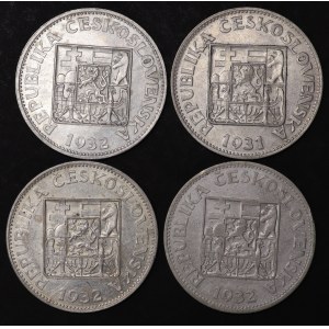 Czechoslovakia, 10 crowns 1931/1932 - set of 4 pieces