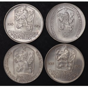 Czechosłowacja, 100 koron - zestaw 4 sztuk