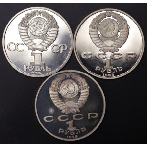 Russia, 1 ruble 1985, 1989- set of 3 pieces