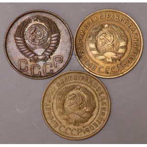 Rosja, 3 kopiejki 1931, 1932, 1949 - zestaw 3 sztuk