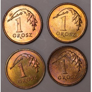 Poland, 1 penny 1991, 1992, 1997, 2003 - set of 4 pieces