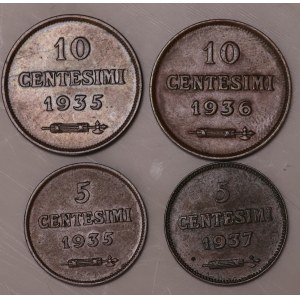 San Marino, 2 x 10 centesimi, 2 x 5 centesimi - Satz von 4 Stück